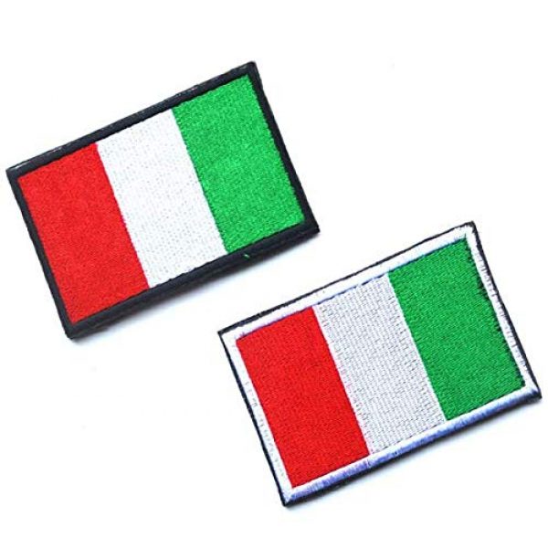 Tactical Embroidery Patch Airsoft Morale Patch 1 2pcs Italy Flag Embroidery Patch Military Tactical Morale Patch Badges Emblem Applique Hook Patches for Clothes Backpack Accessories