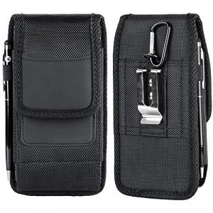 Aatacas Tactical Pouch 1 Tactical Carrier with [Belt Loop & Holster] Heavy Duty Rugged Nylon Carrying Case Pouch Phone Holder Belt Case with Clip, Fits Cell Phone with Thin Case On