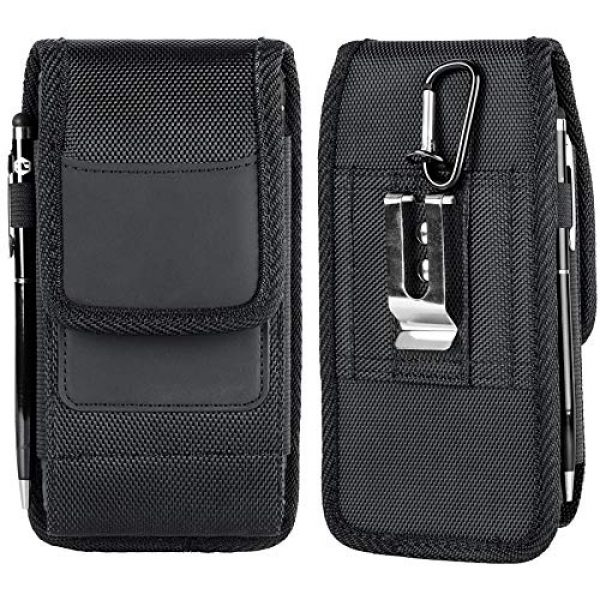 Aatacas Tactical Pouch 1 Tactical Carrier with [Belt Loop & Holster] Heavy Duty Rugged Nylon Carrying Case Pouch Phone Holder Belt Case with Clip, Fits Cell Phone with Thin Case On