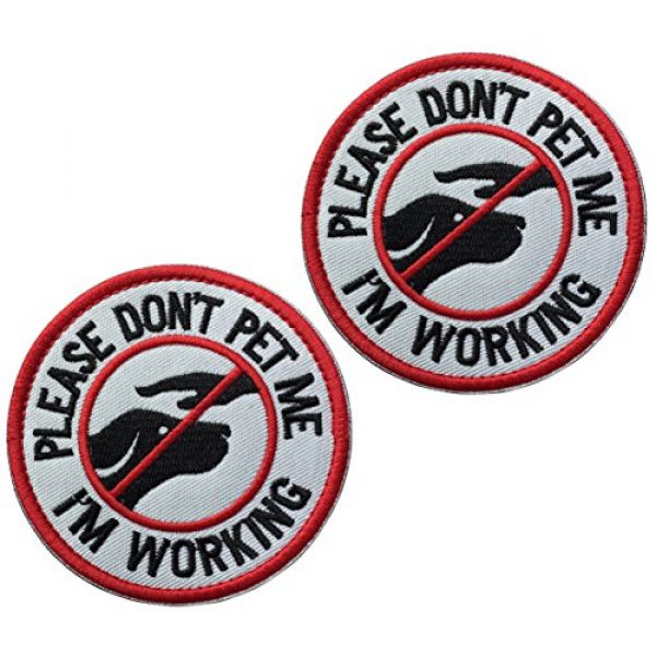 U-LIAN Airsoft Morale Patch 1 U-LIAN 2 Pcs Service Dog Working Do Not Touch Tactical Morale Patch for Dog Vest Harness with Hook Loop Fastener - Please Do Not Pet Me I'm Working Badge