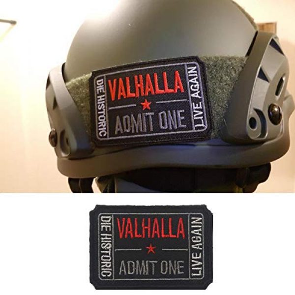 SOUTHYU Airsoft Morale Patch 2 SOUTHYU Funny Ticket to Valhalla Admit One Vikings Mad Max Tactical Morale Patch Military Emblem Embroidered Badge, Hook and Loop Patch