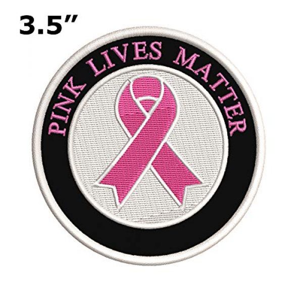 Sassy Treasures Airsoft Morale Patch 2 Breast Cancer Awareness Pink Lives Matter 3.5" Embroidery DIY Iron or Sew-on Decorative Patches Pink Ribbon Theme Novelty Applique