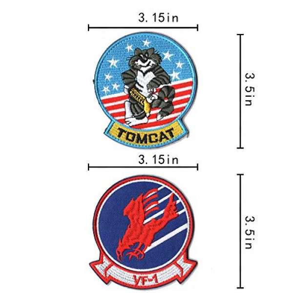 WZT Airsoft Morale Patch 5 WZT 11 Pieces TOP Gun Tactical Morale Military Patch United States Navy Fighter Weapons School, American Flag, CV-61 USS Ranger 100 Centurion, Tom Cat, Pete Mitchell Maverick, VX-31, VF-1 Embroidered