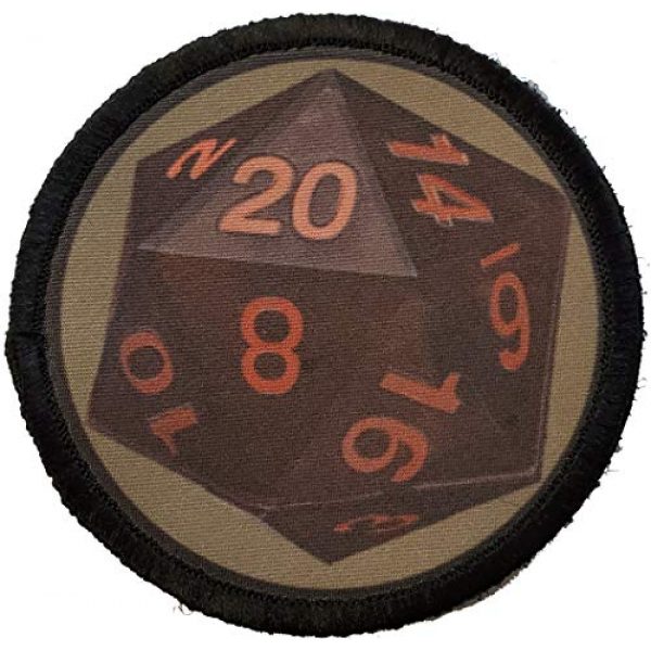 RedheadedTshirts Airsoft Morale Patch 1 Natural 20 Role Playing Dice 20 Sided Dice Patch Funny Military Tactical Hook and Loop Morale Patch. Made in The USA!