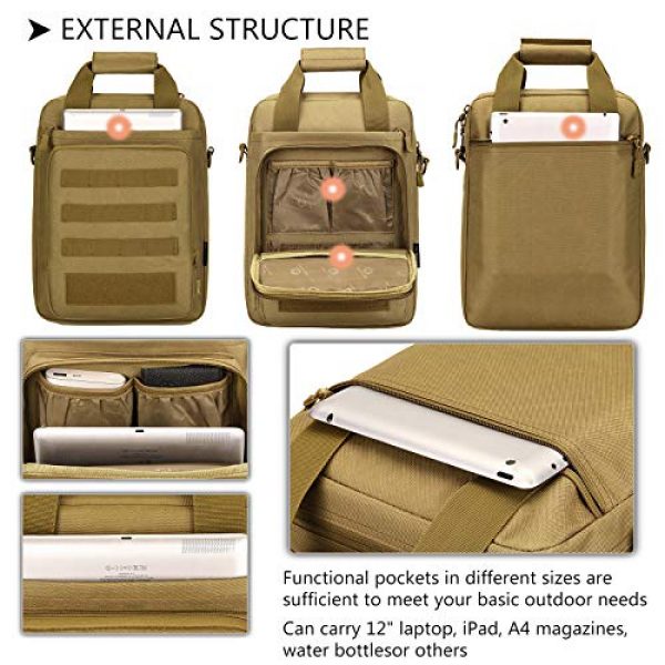 Protector Plus Tactical Pouch 4 Protector Plus Tactical Messenger Bag Men Military MOLLE Tote Sling Shoulder Pack Tool Briefcase Assault Gear Handbags Case Outdoor Utility Carry Satchel (Patch Included)