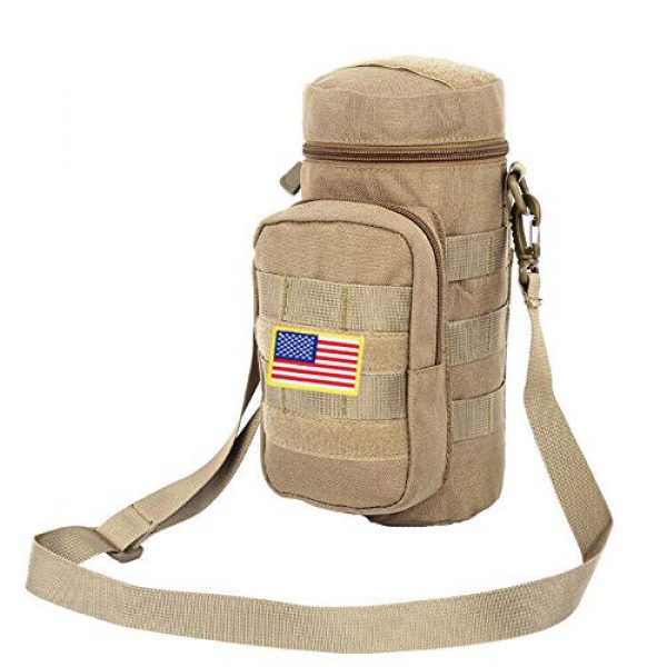 GoodTake Tactical Pouch 2 GoodTake Outdoors Molle Water Bottle Pouch Tactical Gear Kettle Waist Shoulder Bag for Army Fans Climbing Camping Hiking Bags with USA Flag Patch
