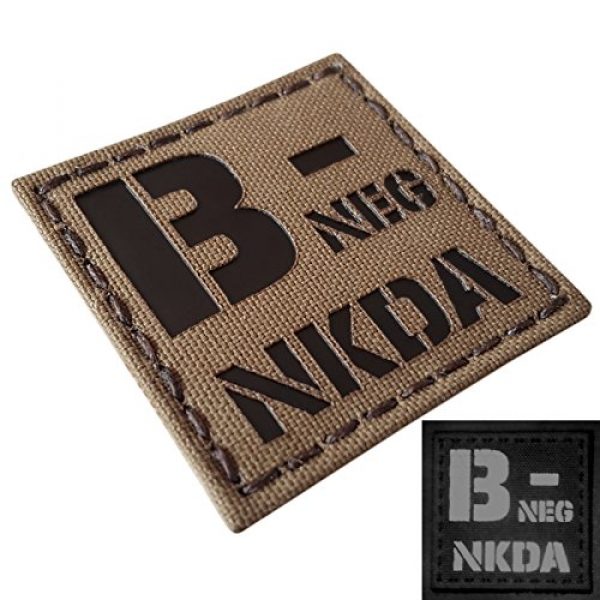 Tactical Freaky Airsoft Morale Patch 3 Coyote Brown Tan Infrared IR BNEG NKDA B- Blood Type 2x2 Tactical Morale Touch Fastener Patch