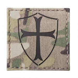 Tactical Freaky Airsoft Morale Patch 1 Multicam Infrared IR Crusader Cross Seal Team DEVGRU 3x3 IFF Tactical Morale Hook&Loop Patch