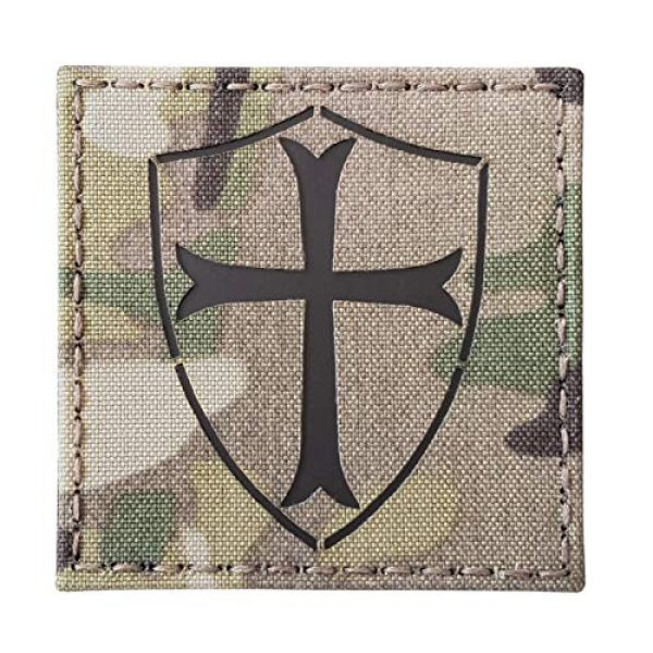 Tactical Freaky Airsoft Morale Patch 1 Multicam Infrared IR Crusader Cross Seal Team DEVGRU 3x3 IFF Tactical Morale Hook&Loop Patch