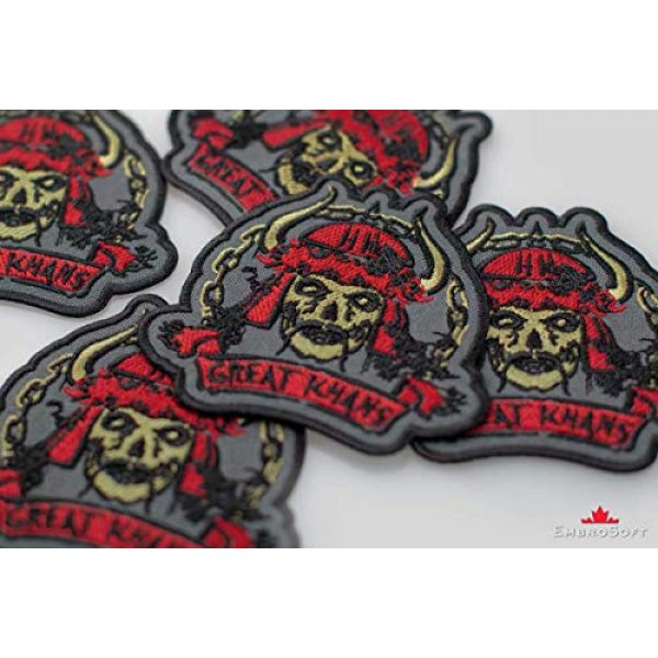 Embrosoft Airsoft Morale Patch 4 Fallout New Vegas Great Khans Gang Emblem Embroidered Patch Iron On (3.5" x 3.3")