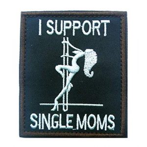 Tactical Embroidery Patch Airsoft Morale Patch 1 I Support Single Mums Embroidery Patch Military Tactical Morale Patch Badges Emblem Applique Hook Patches for Clothes Backpack Accessories