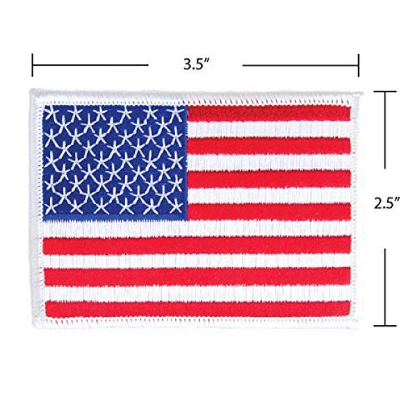 WAYDA Airsoft Morale Patch 3 WAYDA 4Pack American Flag Patch, Iron On or Sew On Uniform Emblem, American Flag Morale Hook Patch (10)