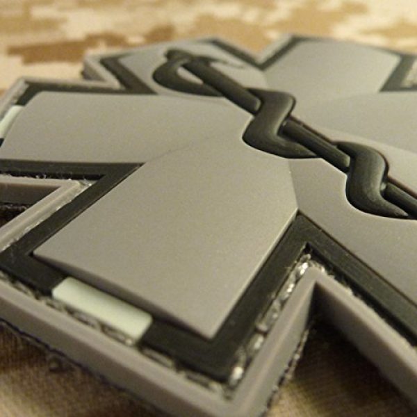 LEGEEON Airsoft Morale Patch 3 LEGEEON ACU Gray EMS EMT Medic Paramedic Star Life Morale Tactical PVC 3D Hook Loop Patch