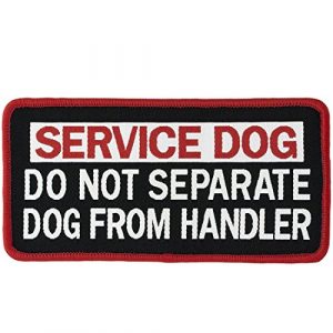 ODSP Airsoft Morale Patch 1 Service Dog Do Not Separate Service Dog from Handler Tactical Military Morale Badge Emblem Embroidered Fastener Hook & Loop Patches Appliques for Harnesses Vests 4" x 2" Sized