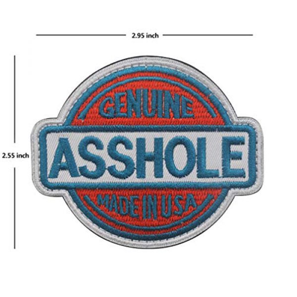 ShowPlus Airsoft Morale Patch 3 ShowPlus Asshole Merit Badge Morale Tactical Embroidered Patch (White & Blue)