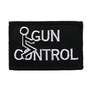 Morale Tags Airsoft Morale Patch 1 FK Gun Control Tactical Funny Hook and Loop Morale Patch (Black and White)