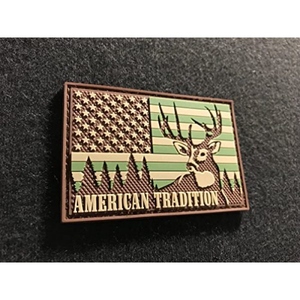 Patriot Patch Company Airsoft Morale Patch 2 Patriot Patch Co - American Tradition - Deer Hunting USA Flag - Patch