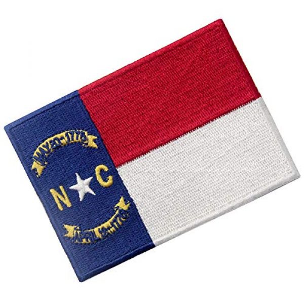 EmbTao Airsoft Morale Patch 3 North Carolina State Flag Patch NC Embroidered Applique Iron On Sew On Emblem