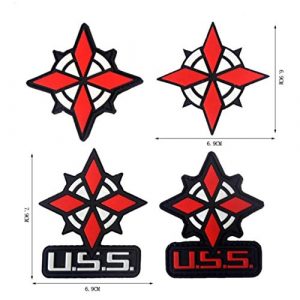 Tactical PVC Patch Airsoft Morale Patch 1 Resident Evil Operation USS Umbrella Security Service PVC Military Tactical Morale Patch Badges Emblem Applique Hook Patches for Clothes Backpack Accessories