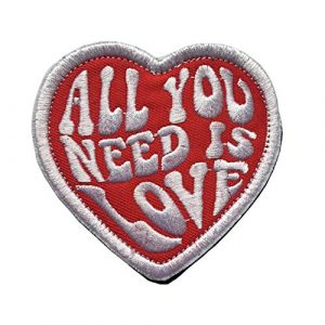 Xunqian Airsoft Morale Patch 1 All You Need is Love Military Heart Funny Embroidered Morale Hook & Loop Patch (B-Love Heart)