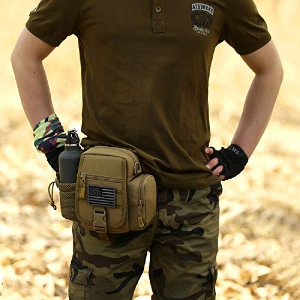 Protector Plus Tactical Pouch 4 Protector Plus Tactical Fanny Pack with Mesh Water Bottle Holder Pouch Military Running Waist Bag Hip Belt MOLLE Army Lumbar Gear Pocket Sling Shoulder Crossbody Messenger Bags (Patch Included)
