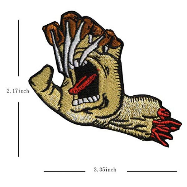 ODSP Airsoft Morale Patch 3 Santa Cruz Screaming Hand Skateboard Custom Personalized Embroidered Morale Patches with Hook and Loop Fastener Backing for Uniform,Work Shirt,Hat 3.35 x 2.17 Inch