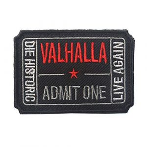 SOUTHYU Airsoft Morale Patch 1 SOUTHYU Funny Ticket to Valhalla Admit One Vikings Mad Max Tactical Morale Patch Military Emblem Embroidered Badge, Hook and Loop Patch