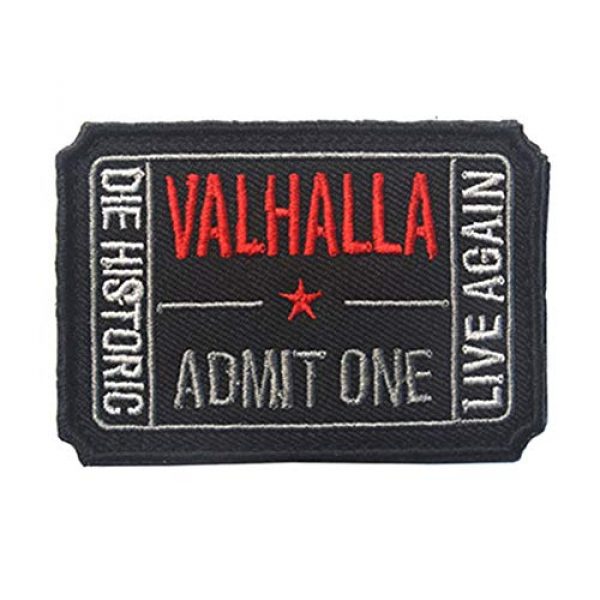 SOUTHYU Airsoft Morale Patch 1 SOUTHYU Funny Ticket to Valhalla Admit One Vikings Mad Max Tactical Morale Patch Military Emblem Embroidered Badge, Hook and Loop Patch