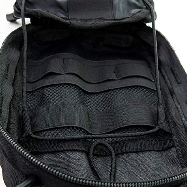 LINE2design Tactical Pouch 7 LINE2design First Aid (Ifak) Molle Pouch - EMT Emergency Medical Trauma Bag Outdoor Tactical EDC Rescue Utility Gear Pouch for Hiking Gunshot Stop Bleeding Includes USA Patch - Black