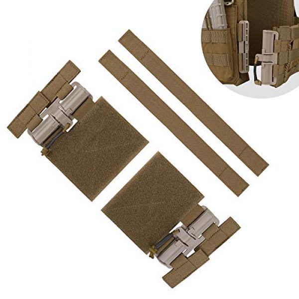 KRYDEX Tactical Pouch 2 KRYDEX Quick Release Buckle Set,Single Point Molle Quick Disconnect Side Entry Conversion with Hoop and Loop for JPC CPC NCP XPC 420 Vest (Coyote Brown)