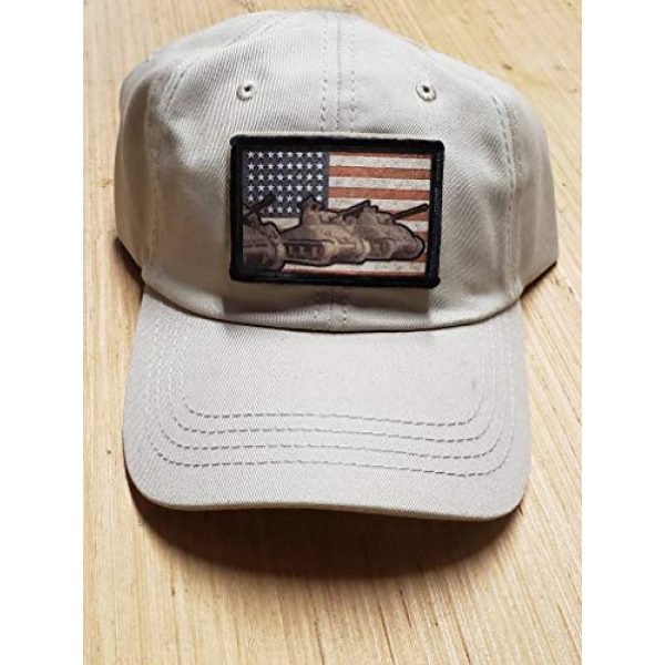 RedheadedTshirts Airsoft Morale Patch 2 USA Flag Sherman Tank Morale Patch -Made in The USA- Patches Perfect for Your Plate Carrier Military Vest, hat, Backpack. Funny Patch by Redheadedtshirts!