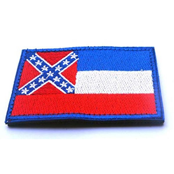Tactical Embroidery Patch Airsoft Morale Patch 7 State Flag of Mississippi Embroidery Patch Military Tactical Morale Patch Badges Emblem Applique Hook Patches for Clothes Backpack Accessories