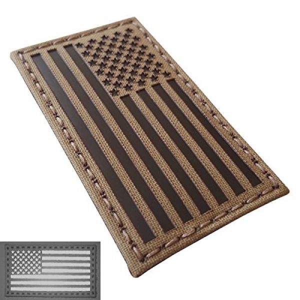 Tactical Freaky Airsoft Morale Patch 3 Coyote Brown Tan Infrared IR USA American Flag 3.5x2 IFF Tactical Morale Touch Fastener Patch