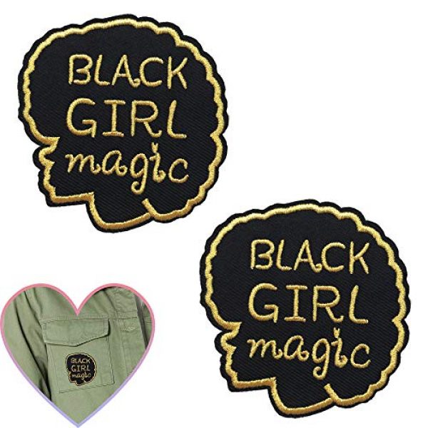 EZWOO Airsoft Morale Patch 1 Embroidery Patches, Black Girl Magic Iron on Large Patches for Clothing Repair Backpack Jeans, Black Lives Matter, 2PCS