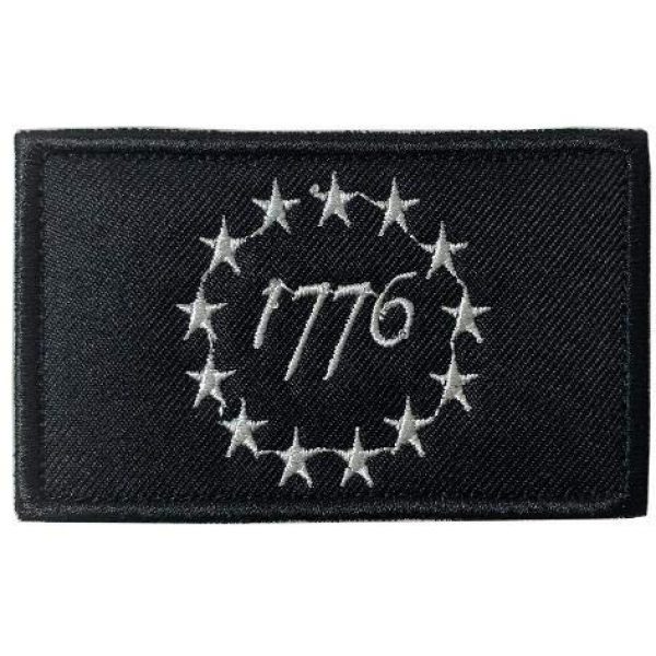 Antrix Airsoft Morale Patch 2 Antrix 2 Pcs Tactical USA American 1776 The Declaration of Independence Patriot Military Embroidered Applique Badge Emblem Hook & Loop Patch - Brown & Black(1776)