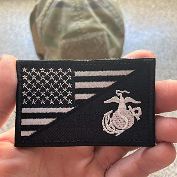 Backwoods Barnaby Airsoft Morale Patch 2 Backwoods Barnaby U.S. Marines/American Flag USA Military USM Morale Tactical Patch with Hook & Loop (2" x 3")