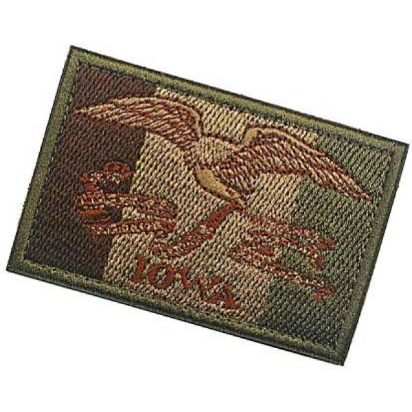 Embroidery Patch Airsoft Morale Patch 3 US Iowa State Flag Military Hook Loop Tactics Morale Embroidered Patch