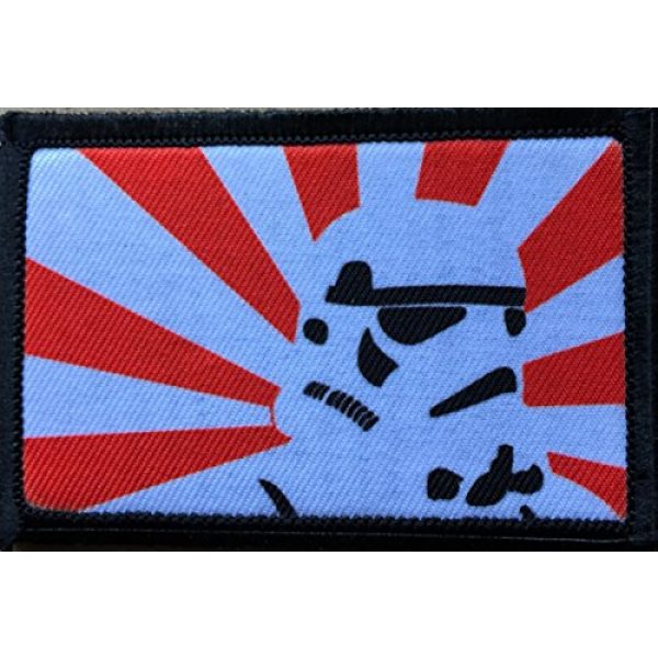 RedheadedTshirts Airsoft Morale Patch 1 Star Wars Rising Sun Stormtrooper Morale Patch. Perfect for your Tactical Military Army Gear, Backpack, Operator Baseball Cap, Plate Carrier or Vest. 2x3" Hook and Loop Patch. Made in the USA