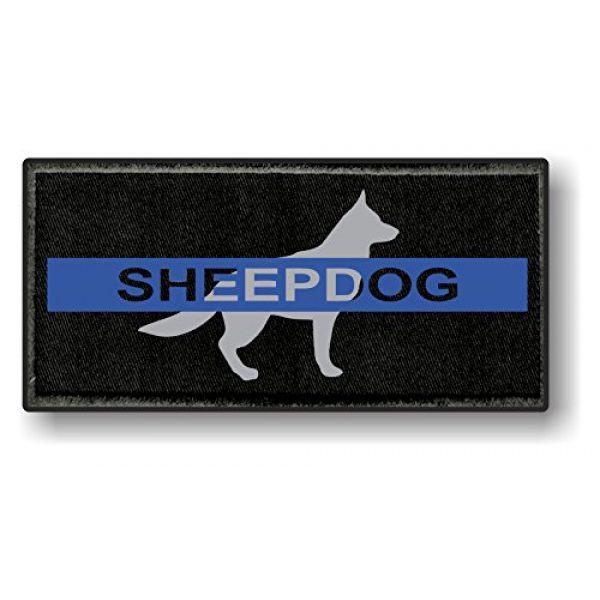 MOLLE PANEL ACCESSORIES Airsoft Morale Patch 1 MOLLE PANEL ACCESSORIES Sheepdog Morale Patch - Thin Blue Line - Black Twill with Hook Backing
