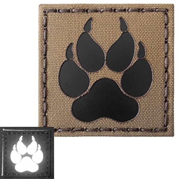 Tactical Freaky Airsoft Morale Patch 4 Coyote Brown Tan Infrared IR K9 Dog Handler Paw K-9 2x2 Tactical Morale Touch Fastener Patch