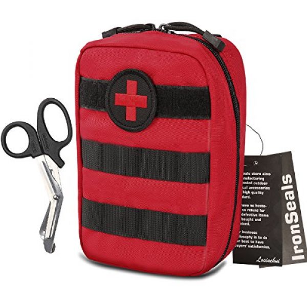 IronSeals Tactical Pouch 1 IronSeals Medical Pouch, Tactical MOLLE EMT Medical First Aid IFAK Blowout Utility Pouch with First Aid Patch and Shear