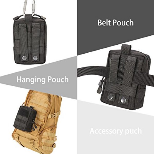 Posher Tactical Pouch 6 Posher Tactical Molle Pouch Multi-Purpose Compact Water-Resistant Utility EDC Pouch with US Flag Patch
