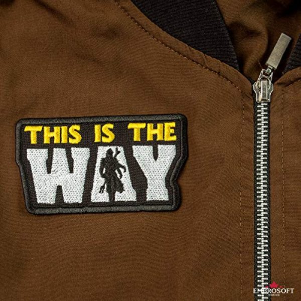 Embrosoft Airsoft Morale Patch 2 This is The Way Patch - Bounty Hunter Mandalorian - Star Wars TV Series Morale Emblem - Embroidered Iron On Patch - Size: 3.7 x 2.1 inches