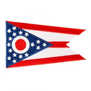 Desert Cactus Airsoft Morale Patch 1 Ohio Flag Patch 3.5 inch x 2.25 inch Iron On Sew Embroidered Tactical Backpack Hat Bags (Single Patch)