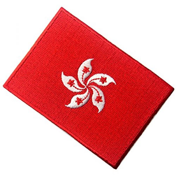 EmbTao Airsoft Morale Patch 4 Hong Kong Flag Embroidered Emblem Pearl of The Orient Iron On Sew On National Patch