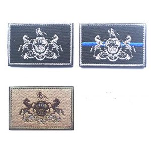 Tactical Embroidery Patch Airsoft Morale Patch 1 State Flag of Pennsylvania Embroidery Patch Military Tactical Morale Patch Badges Emblem Applique Hook Patches for Clothes Backpack Accessories