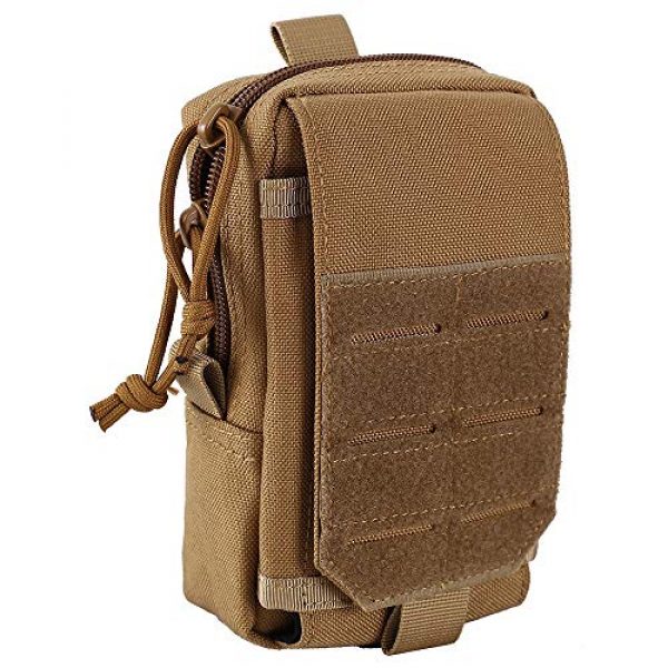 DONGKER Tactical Pouch 7 DONGKER Tactical Waist Bag, Tactical Pouch Hanging Waist Pocket Saddlebag Phone Holder Waist Pack for Camping, Hiking, Outdoor-Living, Trekking (Brown)