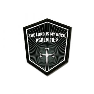 BASTION Airsoft Morale Patch 1 Bastion Tactical Combat Badge PVC Morale Patch Hook and Loop Patch - Psalm 18:2 Gray