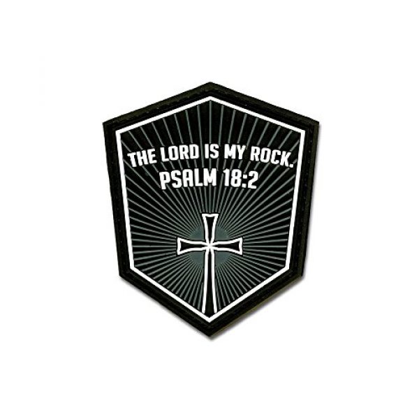 BASTION Airsoft Morale Patch 1 Bastion Tactical Combat Badge PVC Morale Patch Hook and Loop Patch - Psalm 18:2 Gray