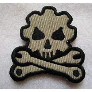 Embroidered Patch Airsoft Morale Patch 1 Mechanic Wrench Gear Wheel Skull 3D Tactical Patch Military Embroidered Morale Tags Badge Embroidered Patch DIY Applique Shoulder Patch Embroidery Gift Patch
